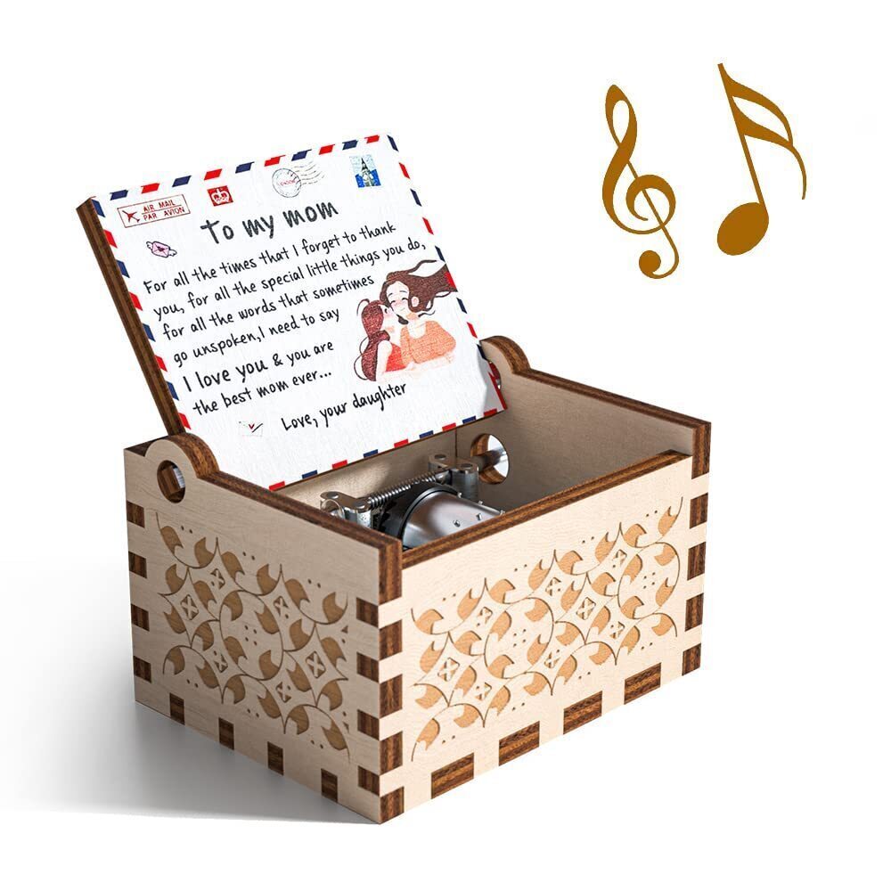 7937 Music Box for Mom from Daughter, Mini Cute Box Printed Pattern Best